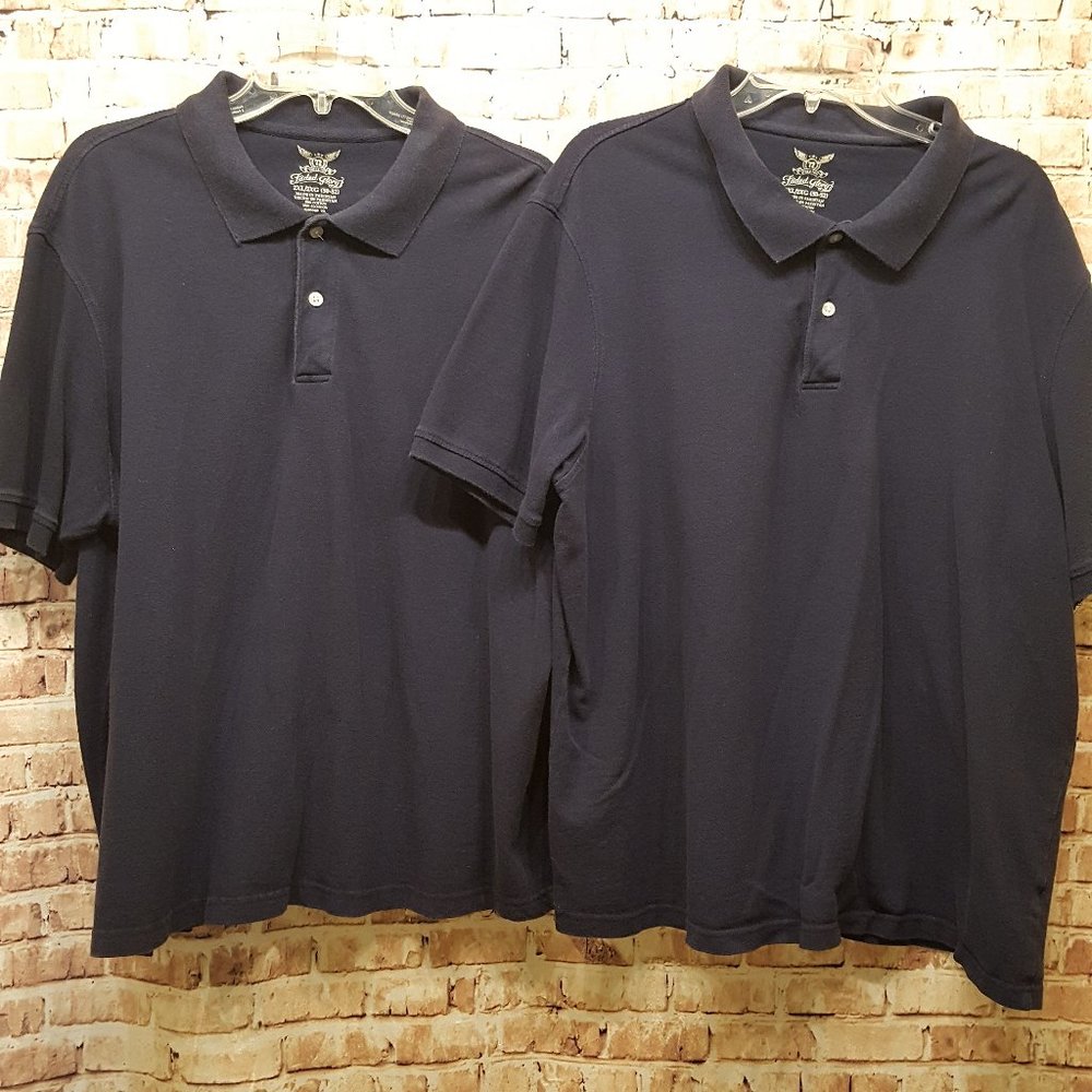 2 pk - George Polo Shirts Blue Size 2XL